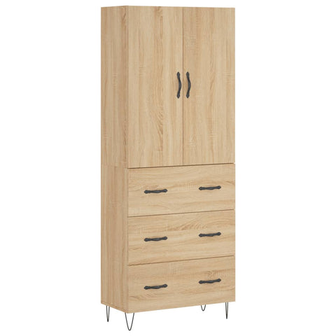 vidaXL Highboard Sonoma-Eiche 69,5x34x180 cm Holzwerkstoff