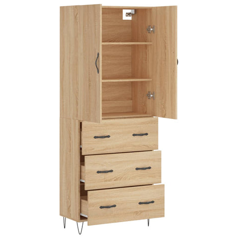 vidaXL Highboard Sonoma-Eiche 69,5x34x180 cm Holzwerkstoff