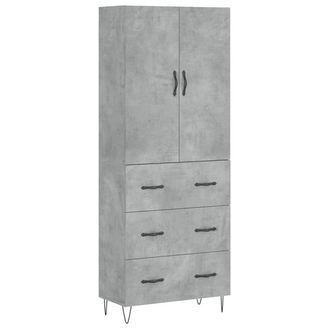 vidaXL Highboard Betongrau 69,5x34x180 cm Holzwerkstoff