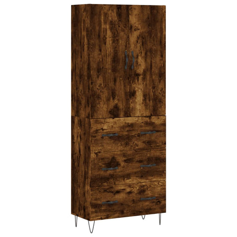 vidaXL Highboard Räuchereiche 69,5x34x180 cm Holzwerkstoff