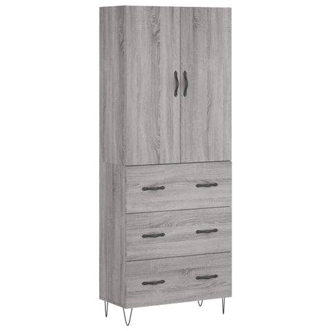 vidaXL Highboard Grau Sonoma 69,5x34x180 cm Holzwerkstoff