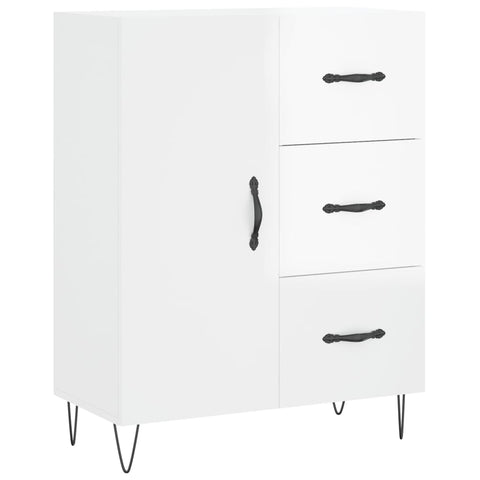 vidaXL Highboard Hochglanz-Weiß 69,5x34x180 cm Holzwerkstoff