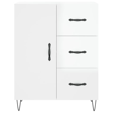 vidaXL Highboard Hochglanz-Weiß 69,5x34x180 cm Holzwerkstoff