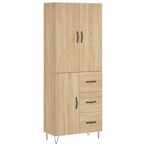 vidaXL Highboard Sonoma-Eiche 69,5x34x180 cm Holzwerkstoff