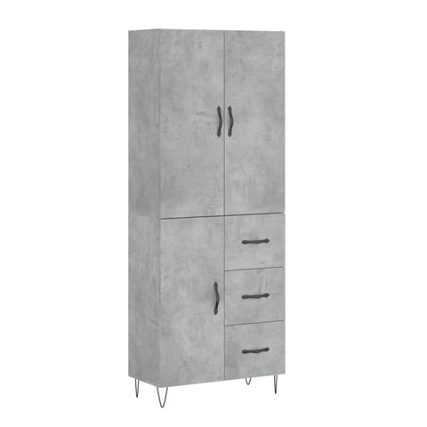 vidaXL Highboard Betongrau 69,5x34x180 cm Holzwerkstoff