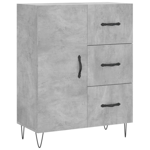 vidaXL Highboard Betongrau 69,5x34x180 cm Holzwerkstoff