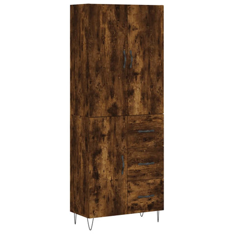 vidaXL Highboard Räuchereiche 69,5x34x180 cm Holzwerkstoff