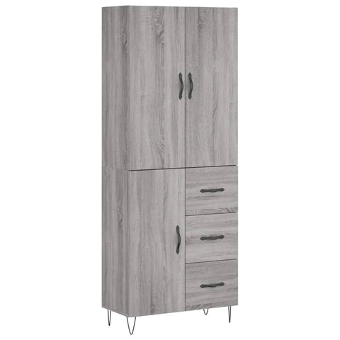 vidaXL Highboard Grau Sonoma 69,5x34x180 cm Holzwerkstoff