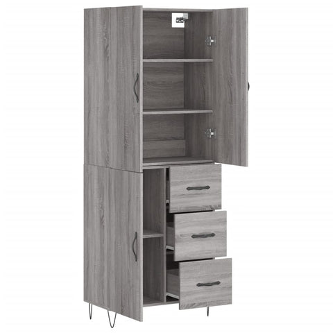 vidaXL Highboard Grau Sonoma 69,5x34x180 cm Holzwerkstoff