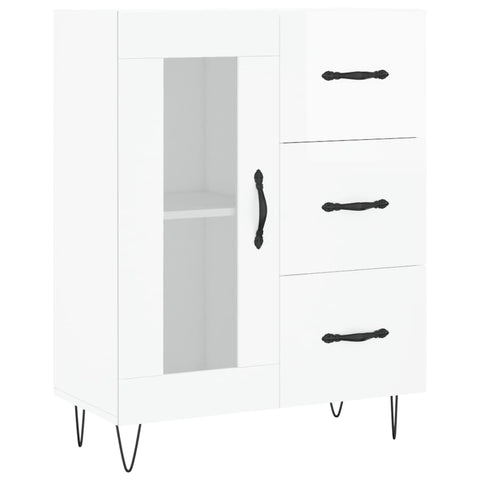 vidaXL Highboard Hochglanz-Weiß 69,5x34x180 cm Holzwerkstoff