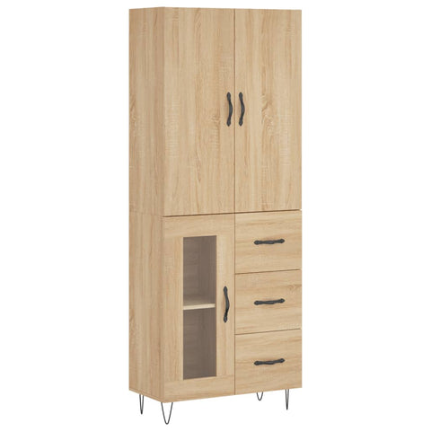 vidaXL Highboard Sonoma-Eiche 69,5x34x180 cm Holzwerkstoff