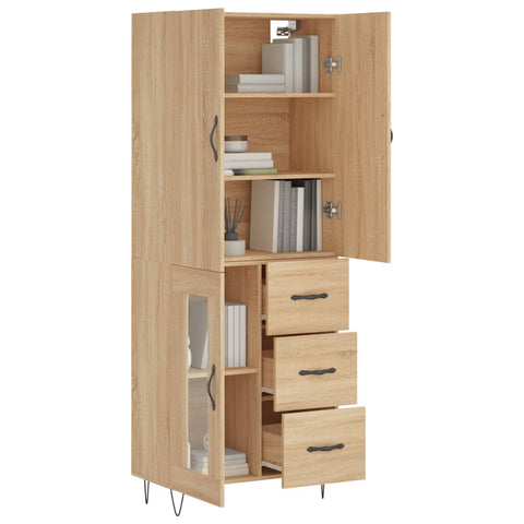 vidaXL Highboard Sonoma-Eiche 69,5x34x180 cm Holzwerkstoff