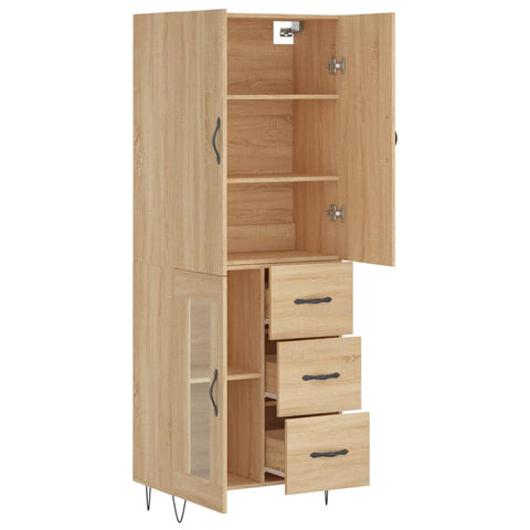 vidaXL Highboard Sonoma-Eiche 69,5x34x180 cm Holzwerkstoff