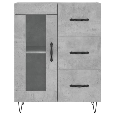 vidaXL Highboard Betongrau 69,5x34x180 cm Holzwerkstoff