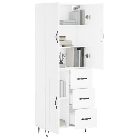 vidaXL Highboard Weiß 69,5x34x180 cm Holzwerkstoff