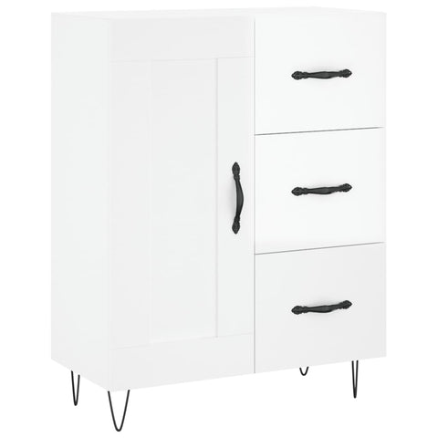 vidaXL Highboard Hochglanz-Weiß 69,5x34x180 cm Holzwerkstoff