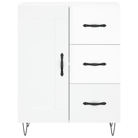 vidaXL Highboard Hochglanz-Weiß 69,5x34x180 cm Holzwerkstoff