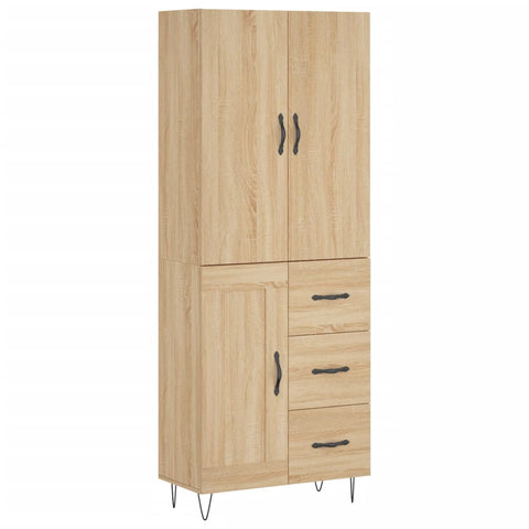 vidaXL Highboard Sonoma-Eiche 69,5x34x180 cm Holzwerkstoff