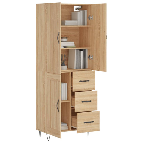 vidaXL Highboard Sonoma-Eiche 69,5x34x180 cm Holzwerkstoff