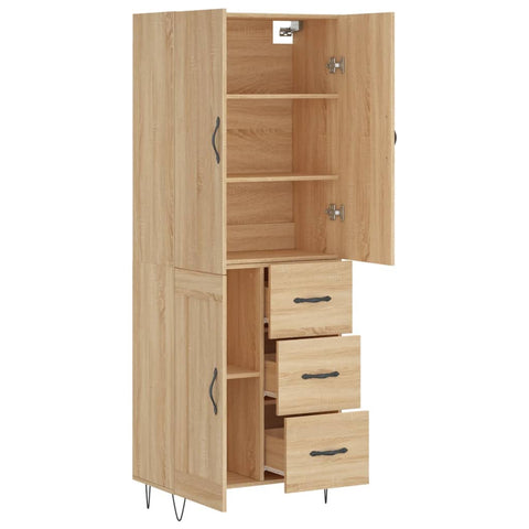 vidaXL Highboard Sonoma-Eiche 69,5x34x180 cm Holzwerkstoff