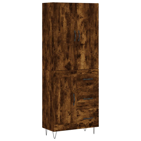 vidaXL Highboard Räuchereiche 69,5x34x180 cm Holzwerkstoff