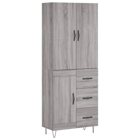 vidaXL Highboard Grau Sonoma 69,5x34x180 cm Holzwerkstoff