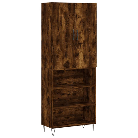 vidaXL Highboard Räuchereiche 69,5x34x180 cm Holzwerkstoff