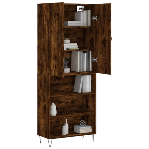 vidaXL Highboard Räuchereiche 69,5x34x180 cm Holzwerkstoff