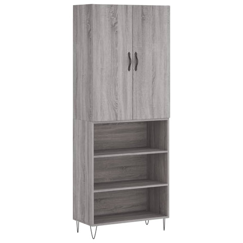 vidaXL Highboard Grau Sonoma 69,5x34x180 cm Holzwerkstoff