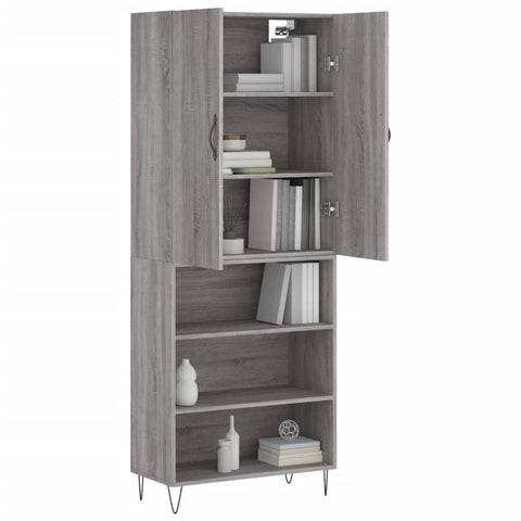 vidaXL Highboard Grau Sonoma 69,5x34x180 cm Holzwerkstoff