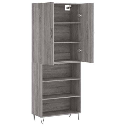 vidaXL Highboard Grau Sonoma 69,5x34x180 cm Holzwerkstoff