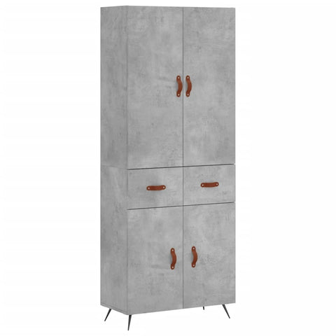 vidaXL Highboard Betongrau 69,5x34x180 cm Holzwerkstoff