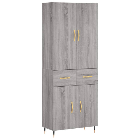 vidaXL Highboard Grau Sonoma 69,5x34x180 cm Holzwerkstoff