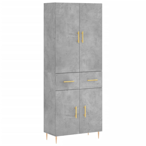 vidaXL Highboard Betongrau 69,5x34x180 cm Holzwerkstoff