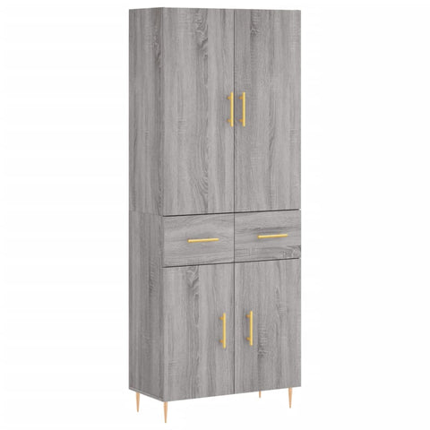 vidaXL Highboard Grau Sonoma 69,5x34x180 cm Holzwerkstoff