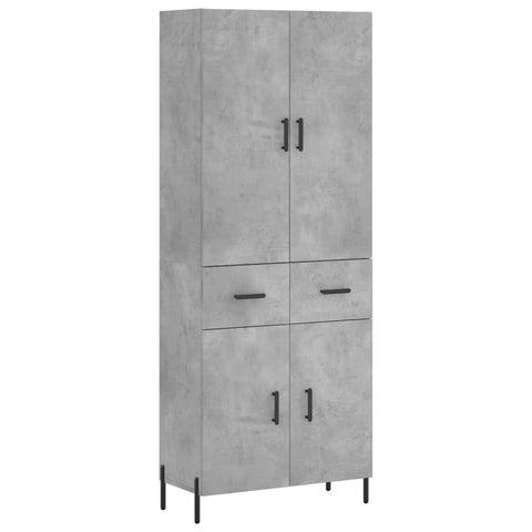 vidaXL Highboard Betongrau 69,5x34x180 cm Holzwerkstoff