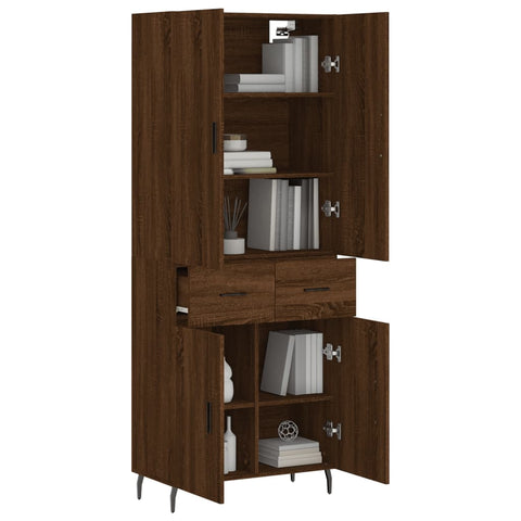 vidaXL Highboard Braun Eichen-Optik 69,5x34x180 cm Holzwerkstoff