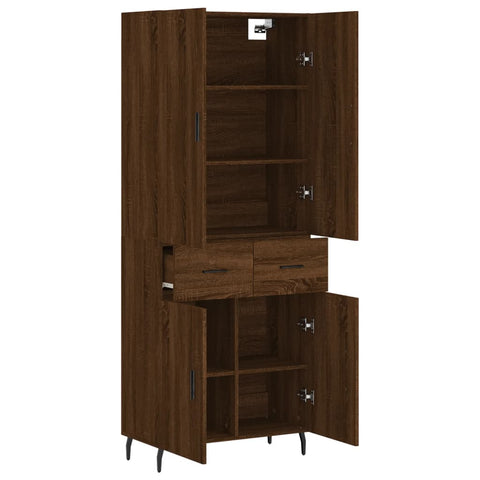 vidaXL Highboard Braun Eichen-Optik 69,5x34x180 cm Holzwerkstoff