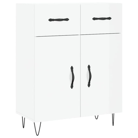 vidaXL Highboard Hochglanz-Weiß 69,5x34x180 cm Holzwerkstoff