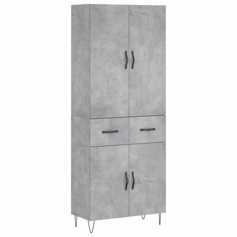 vidaXL Highboard Betongrau 69,5x34x180 cm Holzwerkstoff