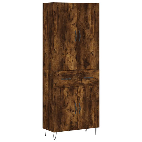 vidaXL Highboard Räuchereiche 69,5x34x180 cm Holzwerkstoff