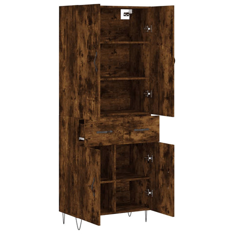 vidaXL Highboard Räuchereiche 69,5x34x180 cm Holzwerkstoff