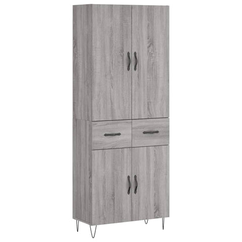 vidaXL Highboard Grau Sonoma 69,5x34x180 cm Holzwerkstoff