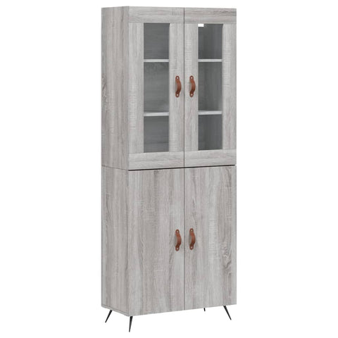 Highboard Grau Sonoma 69,5x34x180 cm Holzwerkstoff