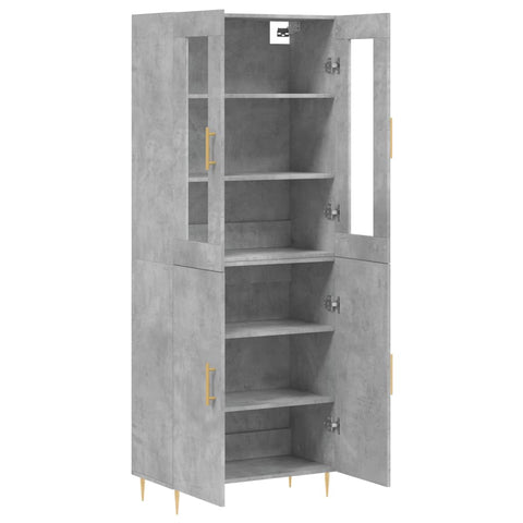 vidaXL Highboard Betongrau 69,5x34x180 cm Holzwerkstoff