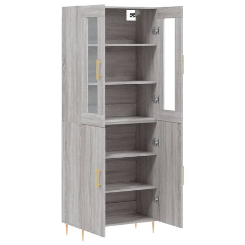 vidaXL Highboard Grau Sonoma 69,5x34x180 cm Holzwerkstoff