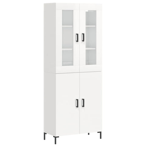 vidaXL Highboard Hochglanz-Weiß 69,5x34x180 cm Holzwerkstoff