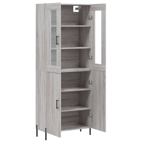 vidaXL Highboard Grau Sonoma 69,5x34x180 cm Holzwerkstoff