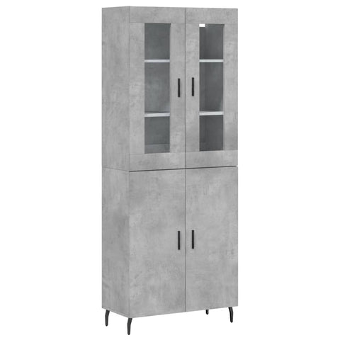 vidaXL Highboard Betongrau 69,5x34x180 cm Holzwerkstoff