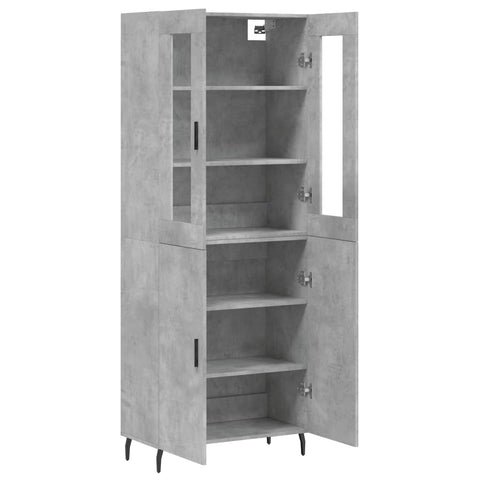 vidaXL Highboard Betongrau 69,5x34x180 cm Holzwerkstoff